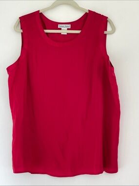 Stephanie Andrews 100% Silk  Womns Sleeveless Red Shell Top X